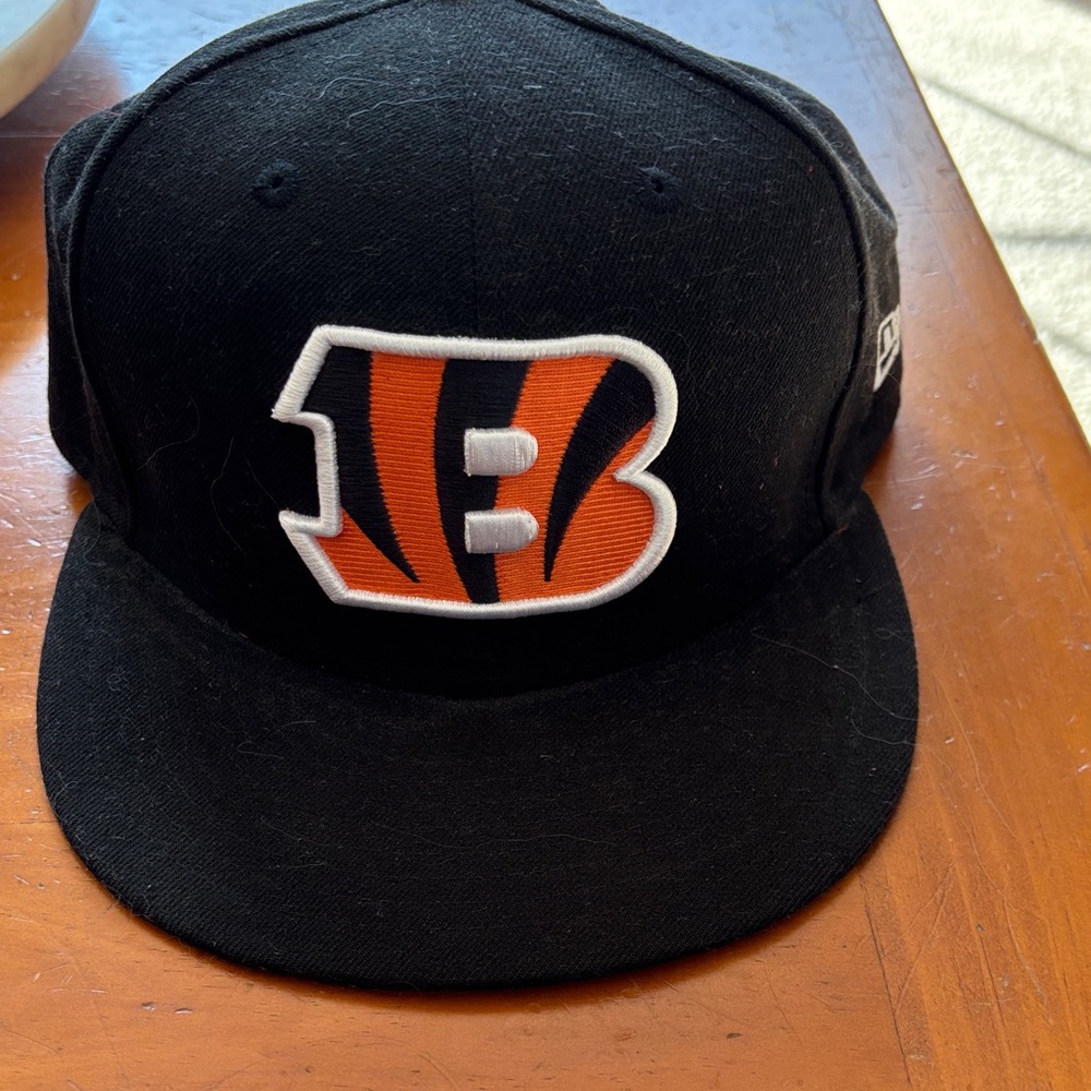 New Era 59 fifty Black and Orange Hat Cincinnati Bengals 7 1/8